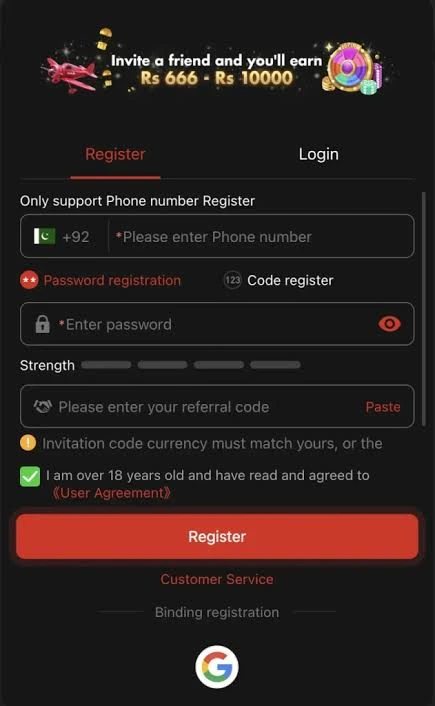 Registration and Login section of FD999 Game